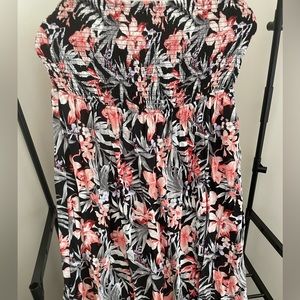 Plus Floral floor length sun dress